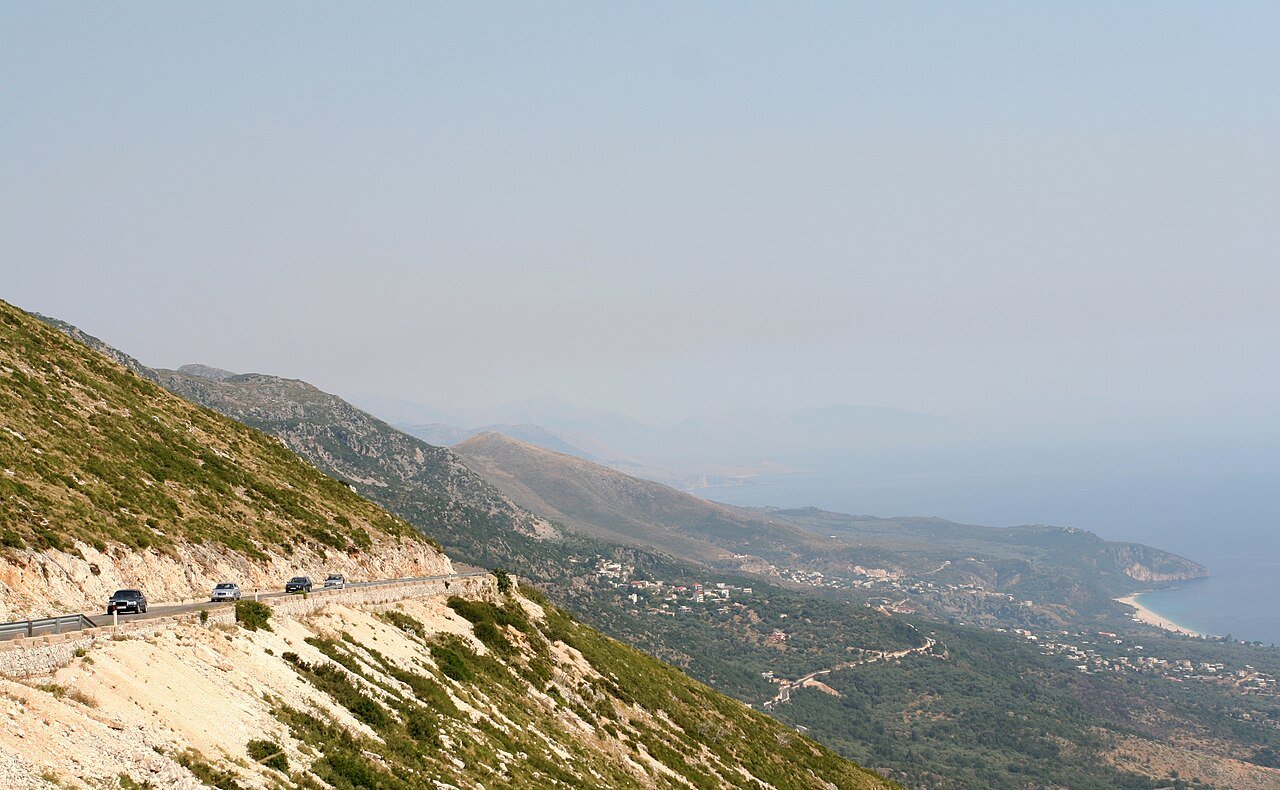 Scenic coastal road on the Albanian Riviera
