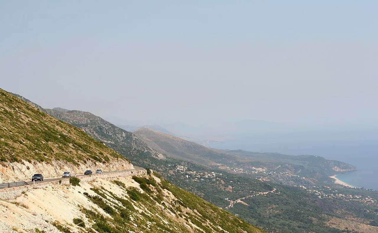 Scenic coastal road on the Albanian Riviera